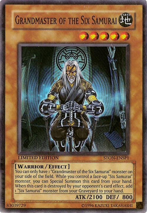 YU-GI-OH SUPER RARE GRANDMASTER OF THE SIX SAMURAI STON-ENSP1