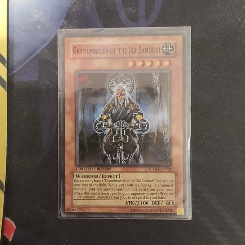 YU-GI-OH SUPER RARE GRANDMASTER OF THE SIX SAMURAI STON-ENSP1